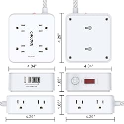 Surge Protector Power Strip - CHCORE 10 Ft Braided