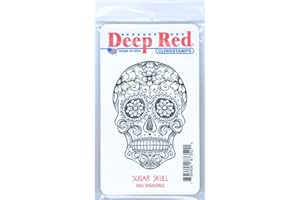 Deep Red Stamps Sugar Skull Rubber Cling Stamp 2.1 x 3 inches