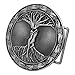 Buckle Rage ECO Tree of Life Unique Cute Belt Buckle Nature Green Silver One Size