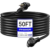 VEVOR Welder Extension Cord, 30 Amp 50 ft, Extension Cord for Portable Welders, NEMA 6-50P, 10/3 AWG, 250V, 7500W Heavy Duty 