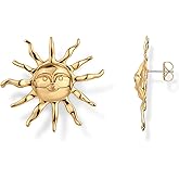 PAVOI 14K Gold Plated Statement Sun Earrings for Women - Chunky Sun Stud Earrings - Gold Big Celestial Studs with Pearls - Trendy Summer Jewelry