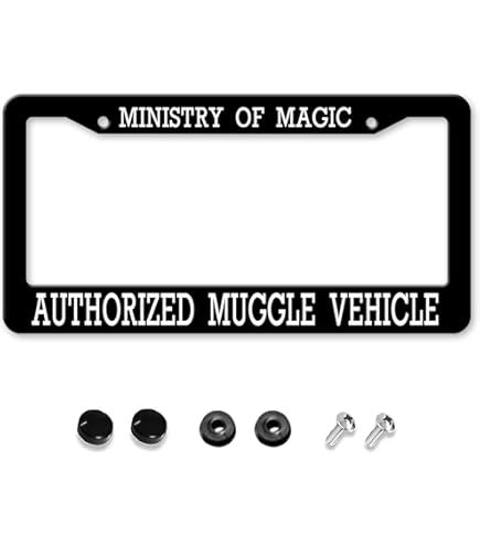 Mischief Managed License Plate Frame - Black Metal Harry Potter Car Accessory