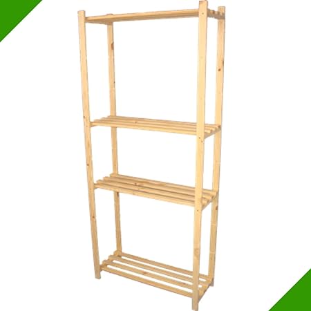 170 x 65 x 28 cm Ordnerregal Aufbewahrungsregal Holz Unbehandelt Archiv Holzregal ideal für Ordner Lagerregal Bücher Schuhe S
