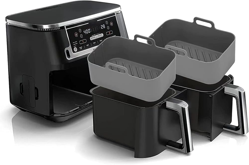 Zaid Silicone Air Fryer Liners 2 Pack for Ninja Foodi & 8-10QT Baskets
