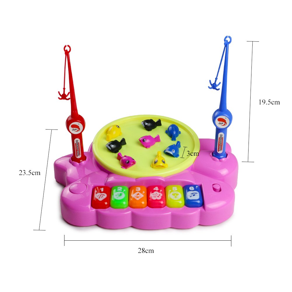 Giochi di Pesca Musicali Animali Giocattolo Tamburo Pianoforte Whac-A-Mole 6 in 1 Multifunzione Giocattoli per Bambini 3+
