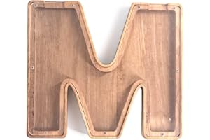 ARTANLIFE 9.1in Alphabet Initial Personalized Unbreakable Wood Wooden Letter Piggy Bank for Kids Children Boys Girls Large Name Customized,Personalized Name Wooden Letter Money Coin Bank for Kids (M)