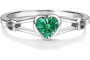 Precious Pieces Sterling Silver Simulated CZ Birthstone Heart Ring for Baby, Girl or Pinky