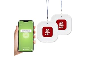 Chatthen WiFi Panic Button, Pagers Life Alert Systems for Seniors no Monthly Fee, Compatible with Tuya Smart/Smart Life APP, 2 Pack (Only Supports Wi-Fi 2.4GHz)