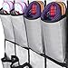 24 Large Pockets Hanging Over The Door Shoe Organizers with 4 Steel Over The Door Hooks (Grey)