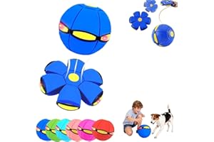 Balle rebondissante pour enfants, soucoupe volante magique, balle rebondissante, jouet lumineux pour animal domestique, doubl