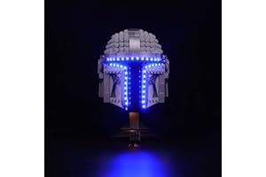 Bourvill LED Light for Lego The Mandalorian Helmet 75328 Building Lights Kits Compatible with Lego 75328 Decoration Lighting Set for Mandalorian Helmet - (Lights Kit Without Model)