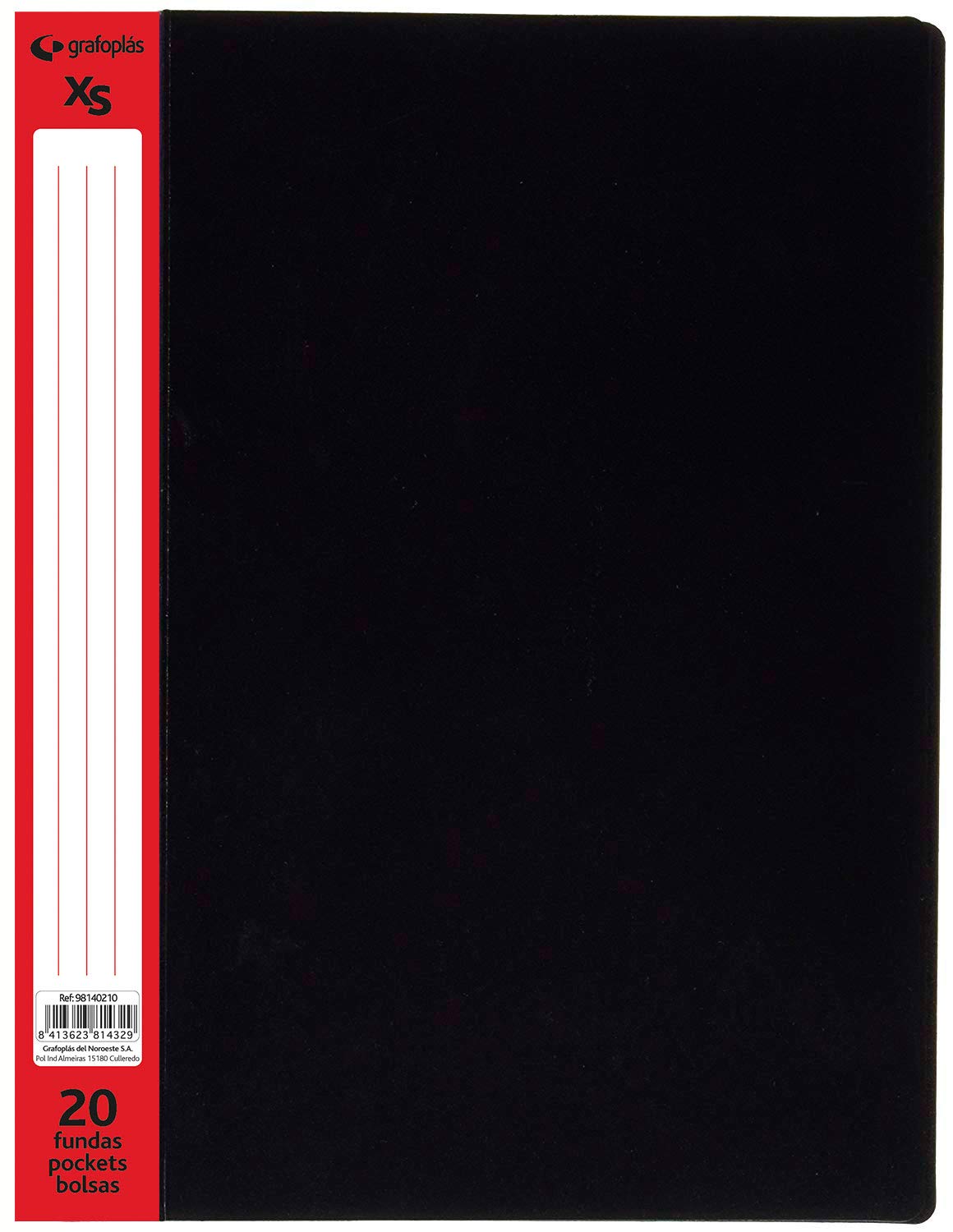 Grafoplas – Folder with 20 Pockets, A4, PP Covers A4 Black