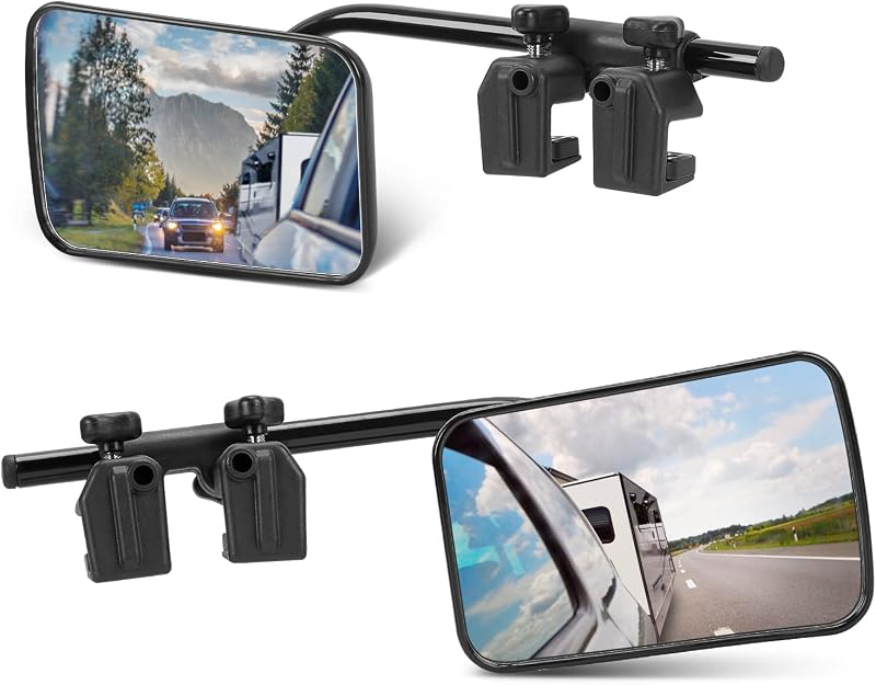 SUPAREE Caravan Towing Mirrors Pair Clip On Adjustable Extension Mirrors