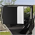 Ziciner Car Window Sun Shade（Only for Metal Frame）, 2 Pcs Auto Side Rear Magnetic Windshield Curtains, Sun Heat Blocker and UV Rays Protector, Universal Window Covers for Car, SUV (Silver-Back Window)