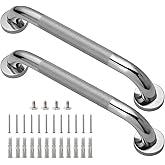 Rockgoya Shower Grab Bar, 2 Pack 16 Inch Bathroom Grab Bar, 304 Stainless Steel 1.25" Diameter Anti-Slip Handicap Grab Bar Support Shower Rail Senior Handrail Shower Safety Bar Handle