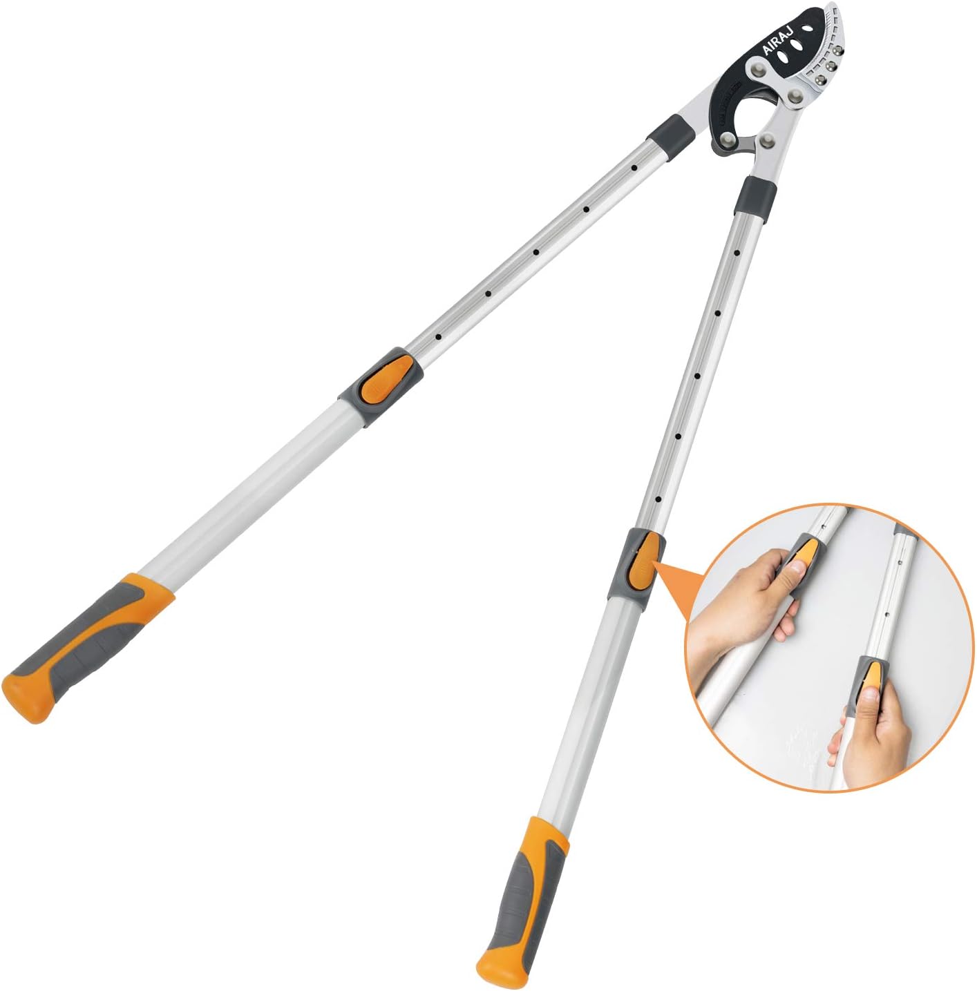AIRAJ Retractable Handle Anvil Loppers, Heavy Duty Pruning Lopper with SK-5 High Carbon Steel Blades, Lightweight Aluminium Tube Tree Trimmer & Branch Cutter, 26 Inch Compound Action Hand Loppers : Garden & Outdoor