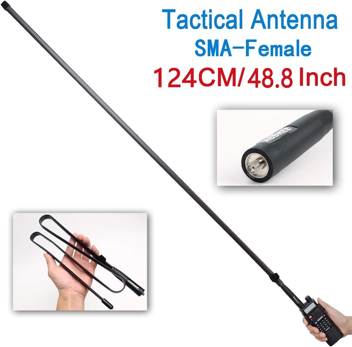48.8 Inch ABBREE Army Game Foldable Tactical Outdoor Sports Dual Band 2M/70CM 144/430MHz Antenna for Baofeng UV-5R UV-82 BF-F8HP GT-3TP Ham Two Way Radio: Car Electronics