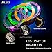 68 PCS LED Glow Party Favors,Ailuki Light Up Toys Glow in the Dark Party Supplies with 48 LED Finger Lights, 12 Flashing Bumpy Rings 4 Bracelets 4 Flashing Slotted Shades Glasses Christmas Accessories