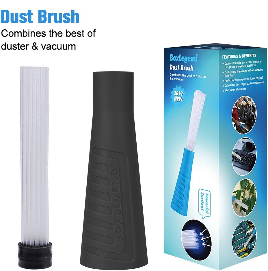 PetOde Universal Vacuum Attachment Dusty Brush Dust Cleaning Sweeper Vacuum Duster Attachment with Universal Adapter Flexible Tiny Tubes Dust Daddy -