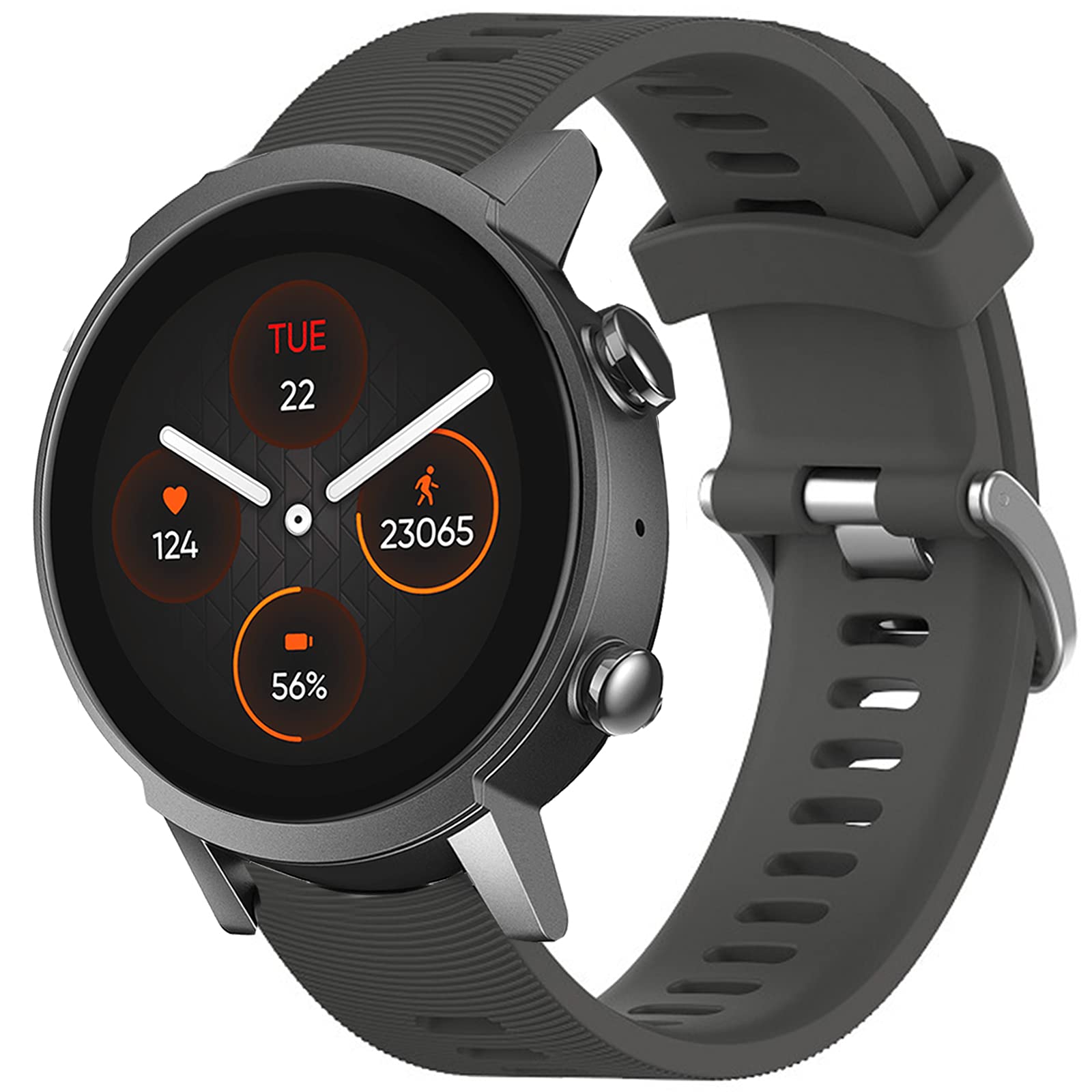 Giaogor Compatible with Ticwatch E3 Band, Sport Replacement Strap Soft Silicone Straps for Ticwatch E3 Smart Watch (Black)