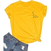 ROSEPARK Women Cute Dinosaur Graphic T-Shirts Teen Girls Funny Tees