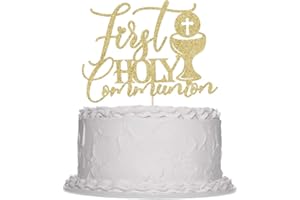 SLEYBEROY First Holy Communion Cake Topper-Suitable for Ramadan, Baptism, Religious Baptism, Baby Shower, Baby Shower, Children's Birthday, God Bless, Communion Party, Wedding, Photo Studio Photo Props (Right)