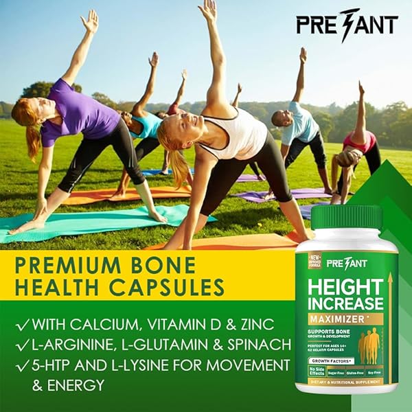 PRETANT-GROWTH CAPSULES TO GROW TALLER – HEIGHT INCREASE MAXIMIZER WITH CALCIUM FOR BONE STRENGTH -NATURAL GET TALLER SUPPLEMENT