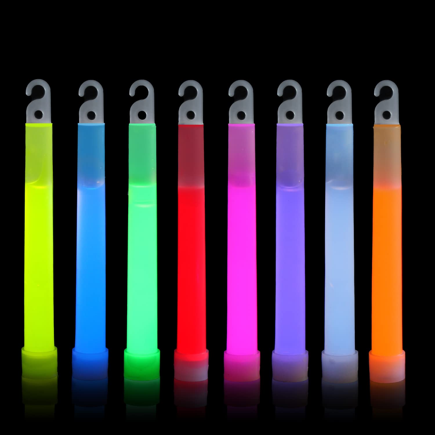 FINGOOO 32 Pcs Glow Sticks Party Packs, Ultra Bright Coloured Large Neon UV Accessories Glow in Dark Glowsticks For Adults(Mixed Colours)