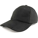 Trendy Apparel Shop Plain Faux Suede Leather Adjustable Structured Baseball Cap