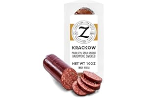 ZICK'S SPECIALTY MEATS Zick's Krackow Smoked Sausages (10 oz) | Savory Garlic Polish Sausage, Pork & Beef Sausages, Dried Meat Snacks for Any Gatherings, Premium Hardwood Smoked Meat Gifts, Premium Charcuterie Cured Meat