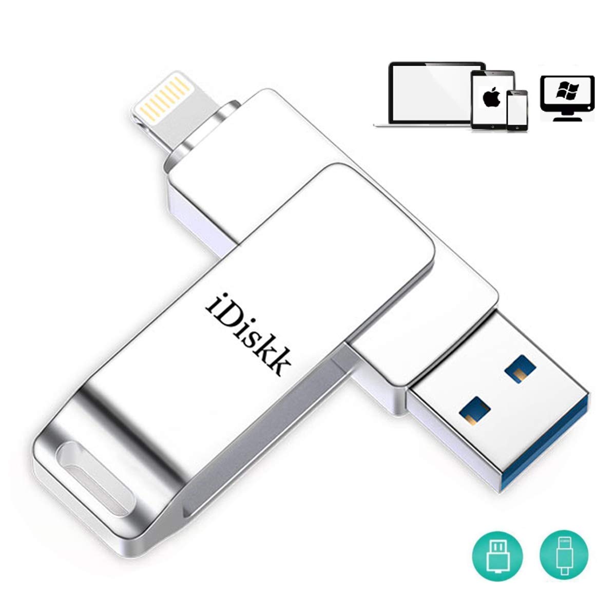 iDiskk MFi Certified 64GB Photo stick for iPhone Lightning memory Stick