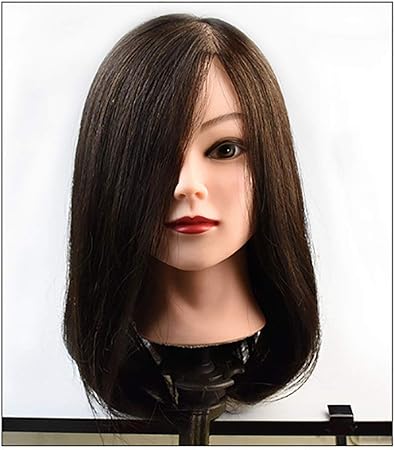 Amazon 100 本物の人間の髪の毛のトレーニング頭部化粧品美容のための練習練習トレーニングヘッド人工毛12 18インチ 黒 Size 12 Inches Dwjdb 散髪ケープ 通販