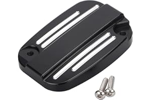 Bid4ze Motorcycle Left Black Brake Master Cylinder Cover Fluid Cap For Harley Touring Road King Street Glide V-Rod Ultra Classic Electra Glide FLHTCU