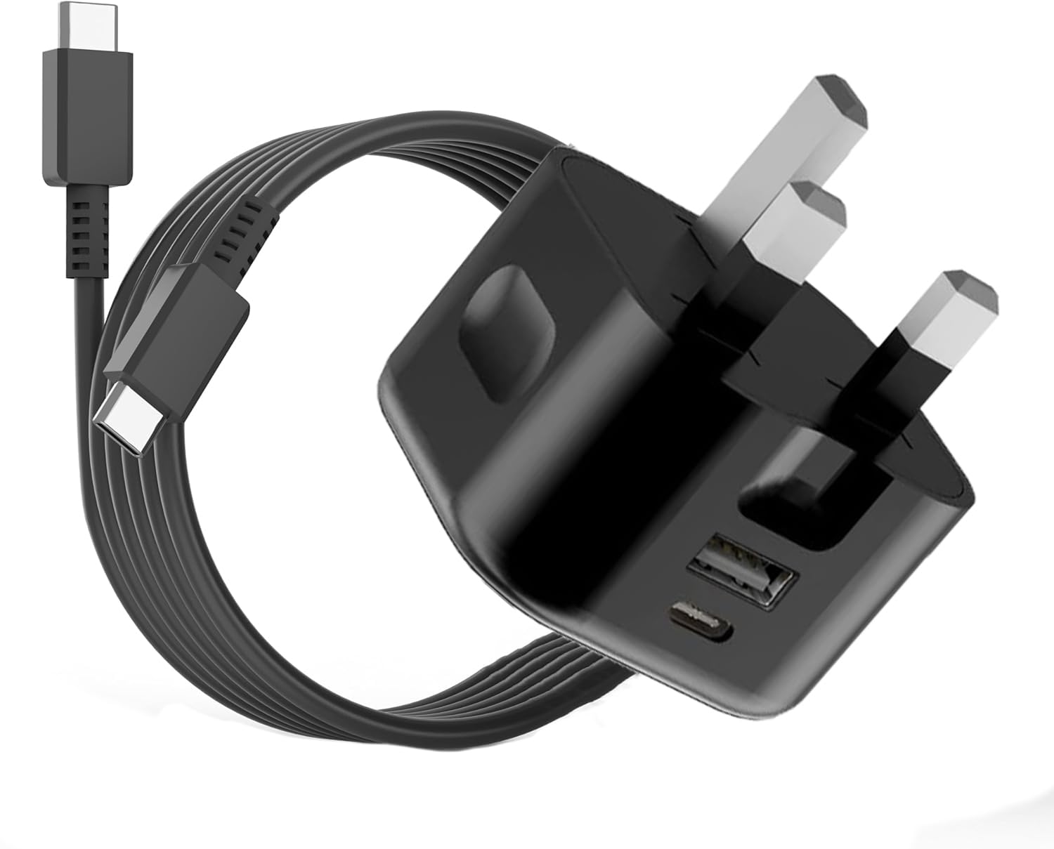 KP TECHNOLOGY Multi Port Charger for Honor 600/600 Pro / 600 Lite / 400/200 / 90/70 / 50 / (Smart) (Pro) (Lite) / Honor X6c / X6b / X7b / X8a / X7a / X6a / X6 / X7 / X8 (Plug + Cable) (BLACK)