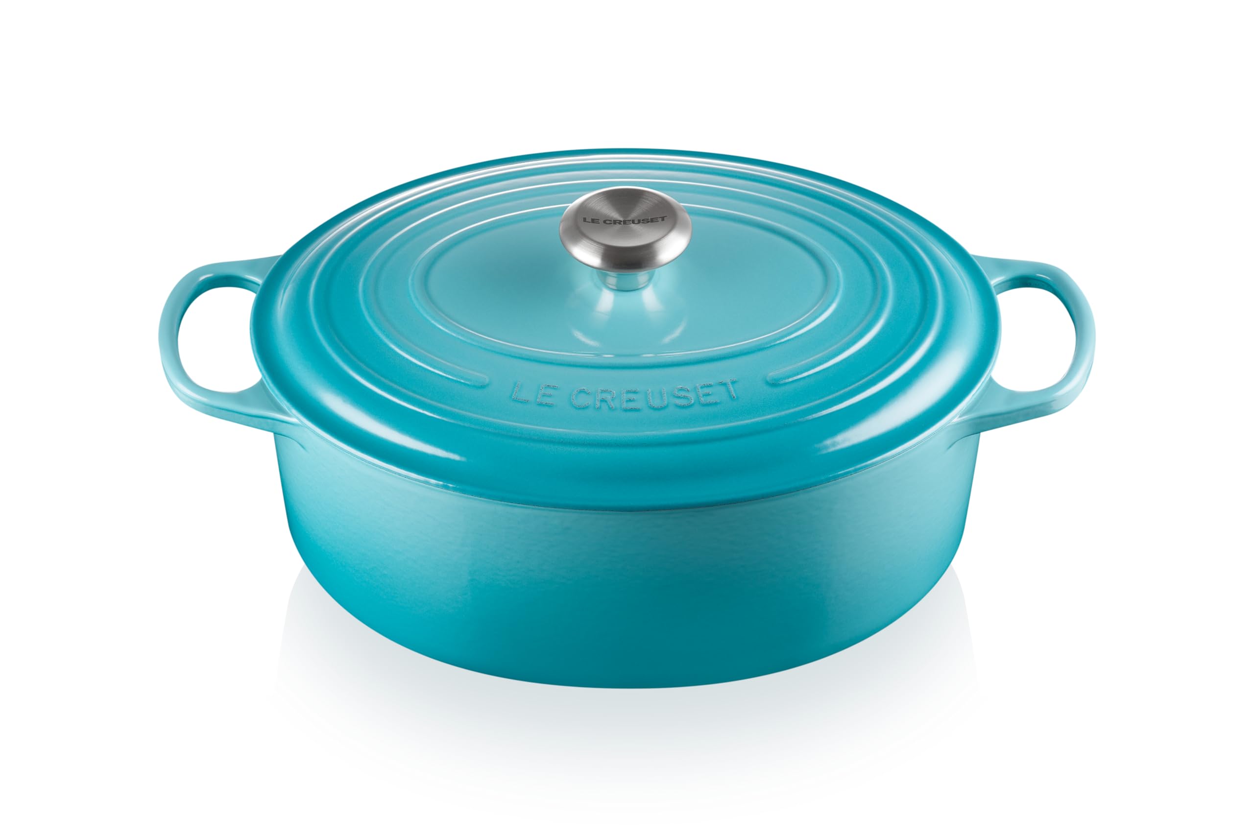 Le Creuset Signature Enamelled Cast Iron Oval Casserole Dish With Lid, 31 cm, 6.3 Litre, Teal, 21178311702430