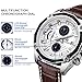 MEGIR Men Watches Fashion Genuine Leather Quartz Chronograph Watch Clock for Gentle Male Students (White)