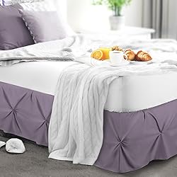 Nestl Grayish Purple Bed Skirt Twin Size, Pinch