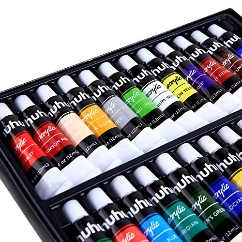 Ohuhu Acrylic Paint Set, 24 Colors Artist s Acrylic Painting Kit Acrylic Paints for Stone, Canvas, Wood, Clay, Fabric, Nail Art, Ceramic, Crafts, 12ml x 24 Tubes Ohuhu Acrylic Paint Set, 24 Colors Artist s Acrylic Painting Kit Acrylic Paints for Stone, Canvas, Wood, Clay, Fabric, Nail Art, Ceramic, Crafts, 12ml x 24 Tubes