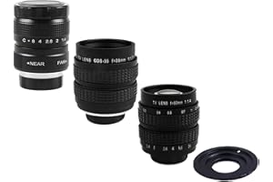 Compatible for Sony E 25mm F1.4 CCTV Lens with C-Mount Adapter C-M4/3 EOS.M R 1(25mm F1.4,Silver,E Mount)