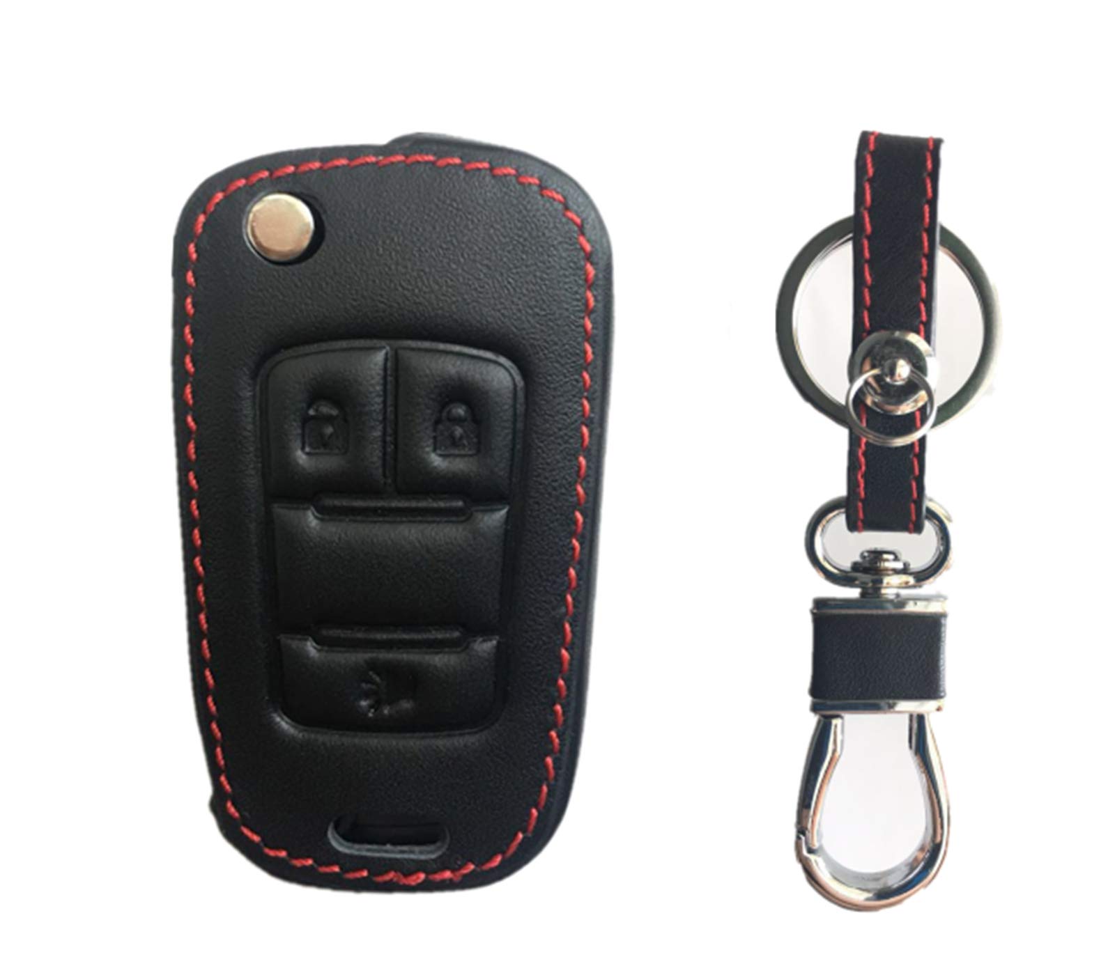 Photo 1 of KAWIHEN Leather Key Fob Case Cover Compatible with 2010 2011 2012 2013 2014 2015 2016 2017 Chevrolet Equinox Sonic GMC Terrain OHT01060512 AVL-B01T1AC 20835402?black?