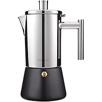 Easyworkz Diego Stovetop Espresso Maker Stainless Steel Italian Coffee Machine Maker Moka Pot For 4Cups 6.8oz Espresso…