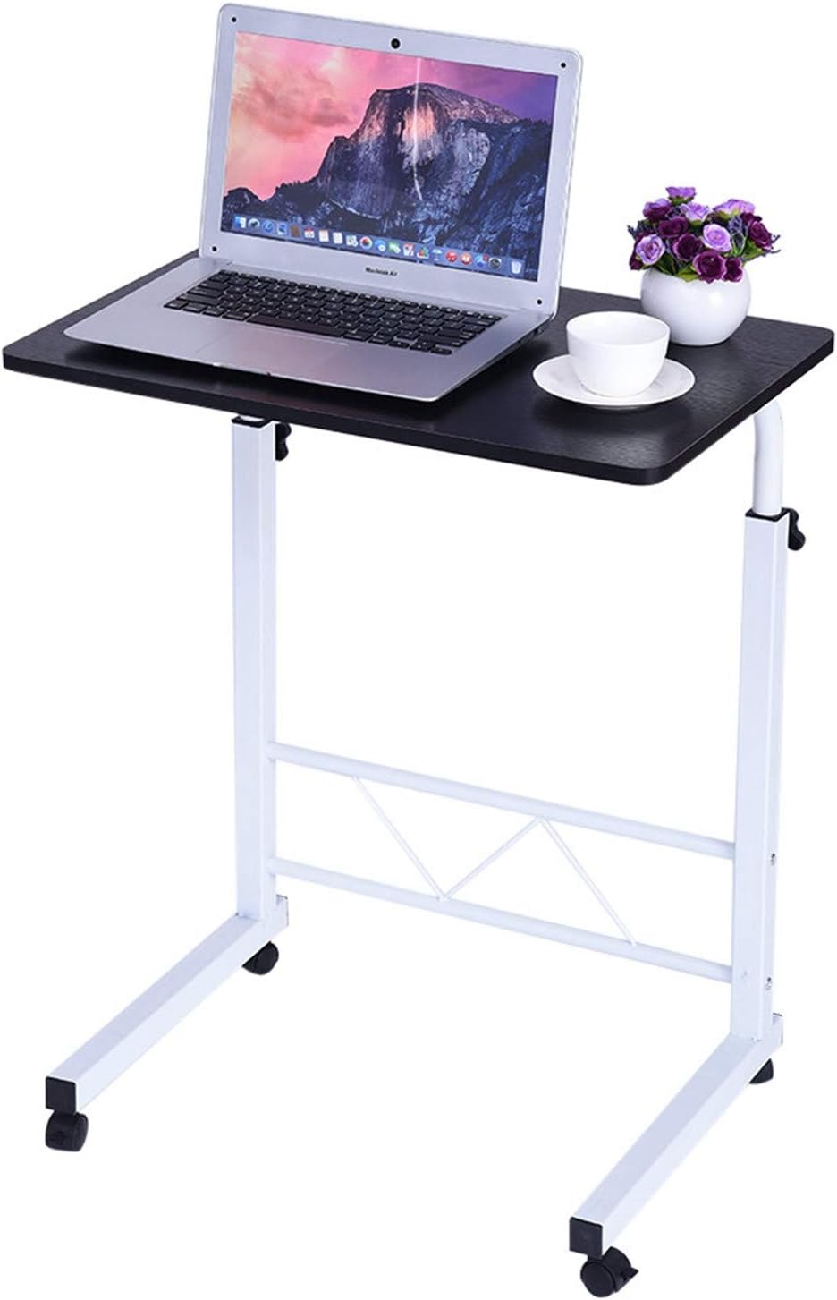 best standing desks on amazon on Amazon Com Height Adjustable Desk Standing Desk With Rolling Wheels Sit Stand Utility Tables Home Office Desks For Students Teens Adults Black Kitchen Dining