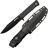 COLD STEEL SRK COMPACT / 9.5" OVERALL / 5" BLADE / 4MM THICK/SK-5 W/BLACK TUFF-EX™ FINISH STEEL / 4.5" KRAY-EX™ HANDLE/SECURE