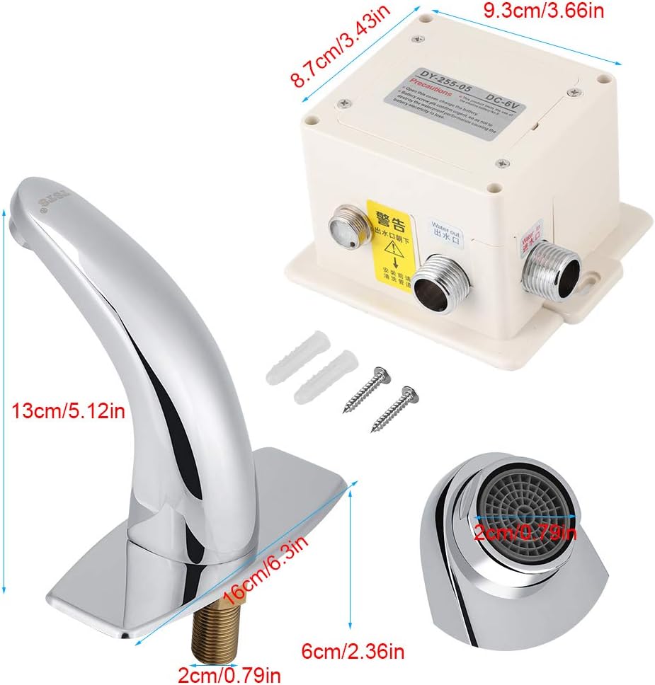 Yosoo Automatic Infrared Sensor Faucet, Zinc Alloy Smart Touchless Sink Faucet Kitchen Bathroom Water Tap with Control Box - Image 5