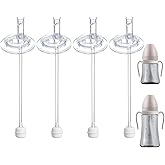 4Pcs Replacement Weighted Straws for GROSMIMI, Silicone Gravity Ball Straw Replacment for Grosmimi Magic Sippy Cup 10oz 6oz, Soft Bottle Straws for Sippy Cup, No Spill, Weighted Straw Kit