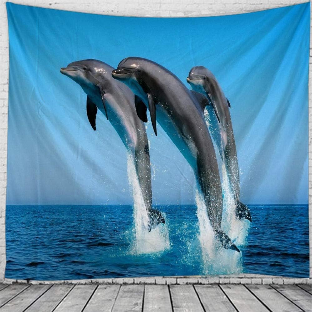 NR Tapiz de Dormitorio Infantil de Animales Marinos Fondo de delfín