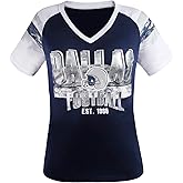 Geneisteck Womens Football Fans V Neck City Raglan T-Shirts