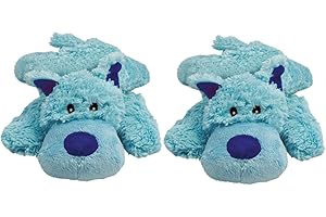 KONG Cozie Plush Dog Toys 2 Pack – Durable & Soft Squeaky Toys for Medium Dogs – Assorted Animal Characters (Baily The Blue Dog)