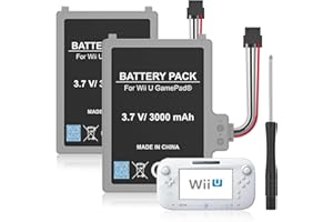 KEKUCULL 2Pcs Battery Pack for Wii U Gamepad, Rechargeable Battery Replacement with Screwdriver for Nintendo Wii U Gamepad WUP-012, WUP-010