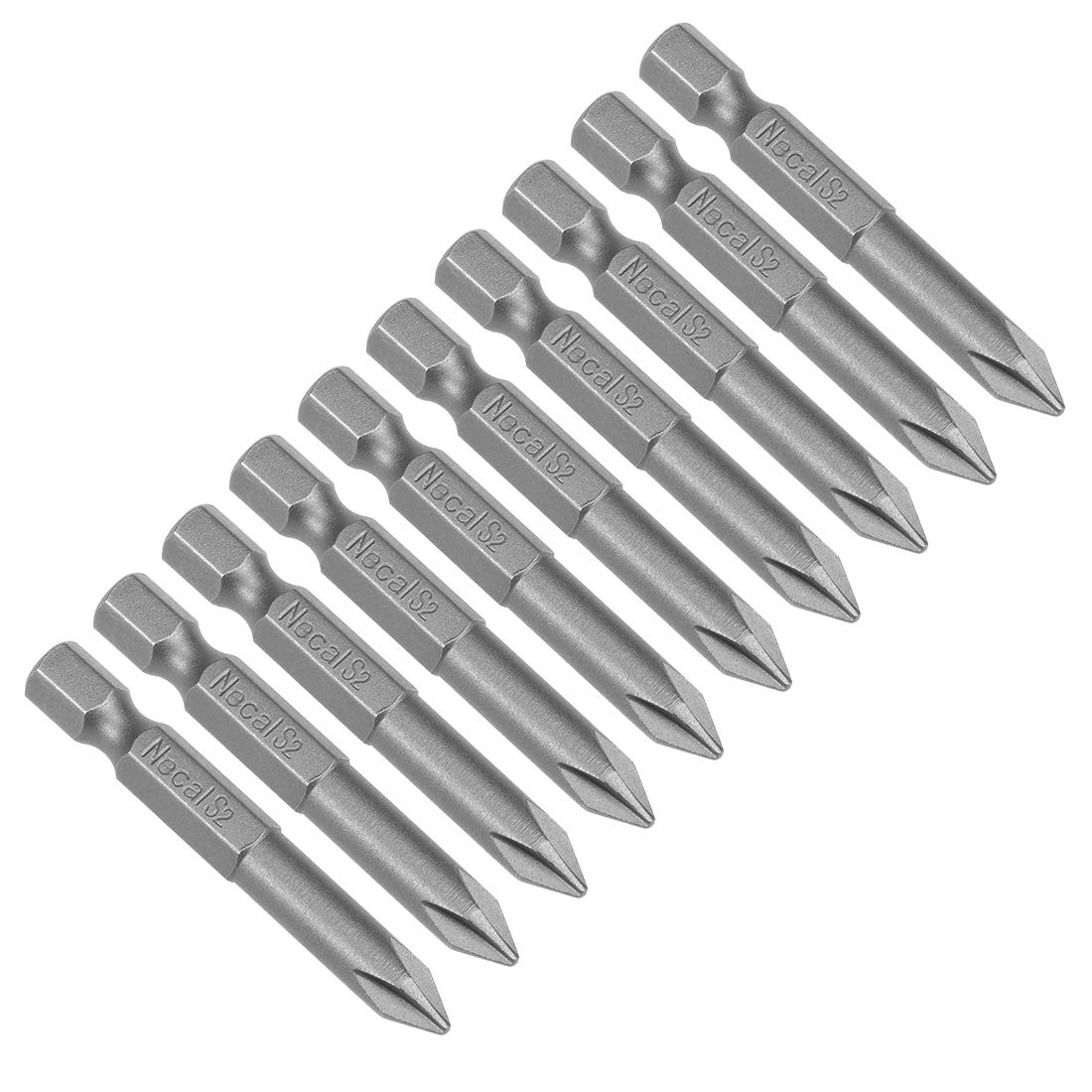 sourcing map 10pcs 50mm 1/4" Hex Shank 6mm PH1 Magnetic Phillips Head Screwdriver Bits S2 High Alloy Steel